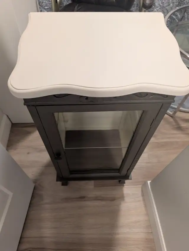 SOLD - Occ Table with Glass door and Glass Shelf $75 in Other Tables in Dartmouth - Image 3