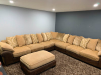 Large corner sectional sofa 7 seater with foot stool