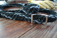 Black/grey woven neck rope for horse riding
