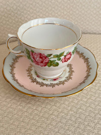 Colclough Tea Cup paired with Foley Saucer. Floral. Bone China