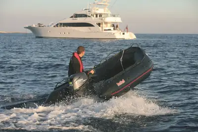 Bombard Zodiac C3 black inflatible boat with removable aluminum floor. Needs some love, tube develop...