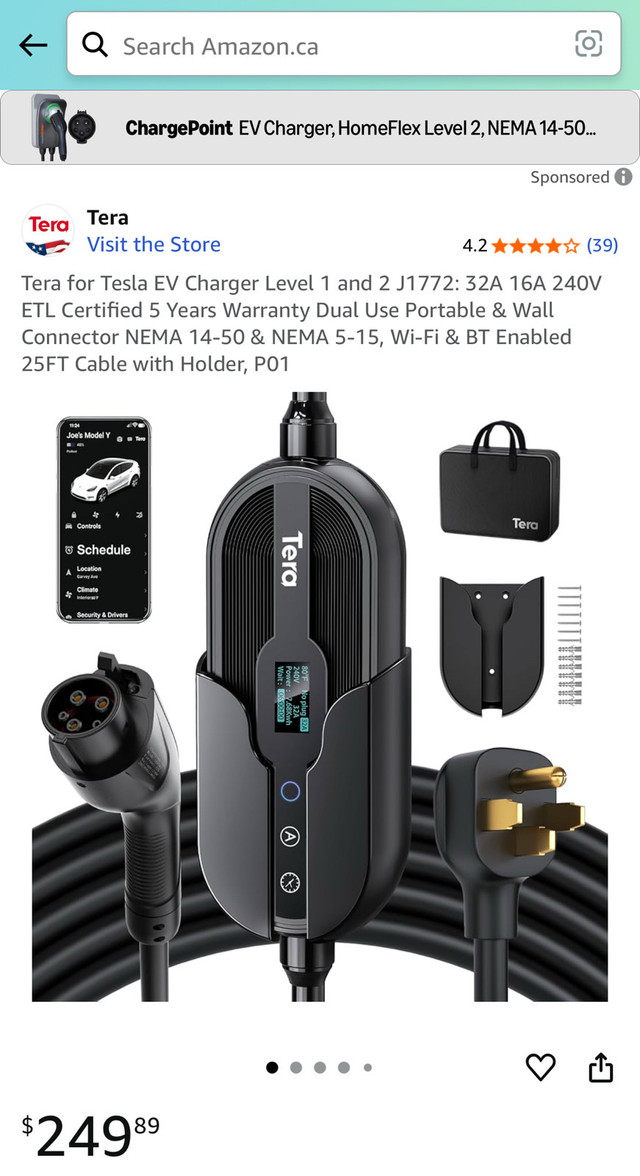 Tera Electric Car Charger  in Other Parts & Accessories in Petawawa