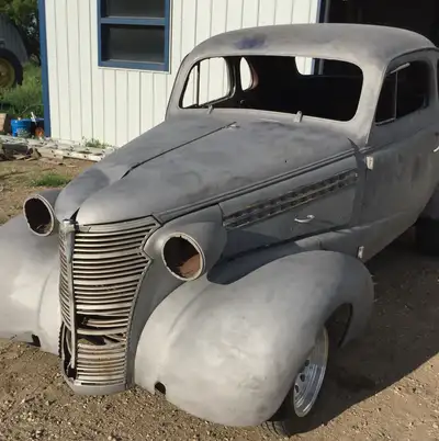 38 Coupe- stripped to bare metal- ready to street rod - clean frame with Mustang front and leaf spri...