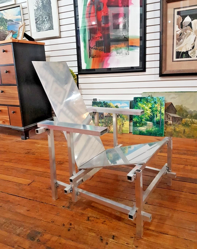 Gerrit Rietveld Style Aluminum Chair, View more