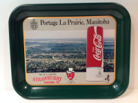 COCA - COLA METAL TRAY PORTAGE LA PRAIRIE STRAWBERRY FESTIVAL