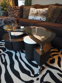 Coffee table with stools