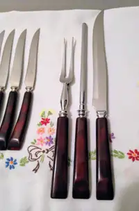 Vintage 9 PC Steak knives & Carving Set