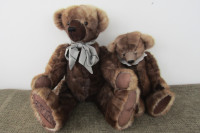 Artist Made Jointed Real Fur Mama & Baby Teddy Bears Adorable!