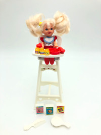 Barbies Baby Sister Kelly - Eatin Fun Playset #18582 /1997