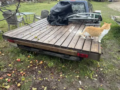 8x16 TRAILER solid Wood FlatBed! Now ONLY $1299 Double Axel and NOT $3500! + 2x6 pressure treated co...