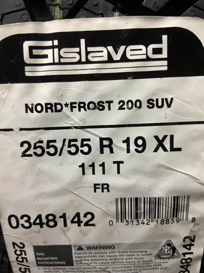 4 Brand New Gislaved Nord Frost 200 SUV  255/55R19 Winter tires