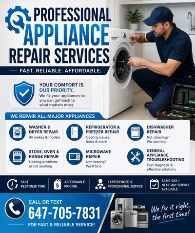Professional Appliance Repair Services – Fast, Reliable & Affordable Appliance not working? Don’t wo...