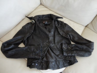 Danier Womens 2XS/2TP Dark Brown Leather Jacket -Excellent Shape