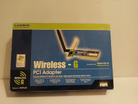 Linksys Wireless G PCI Adapter Brand New SEALED asus cisco stuff