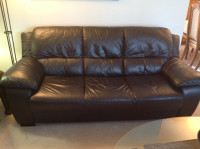 2-Piece Leather Sofa and Chair