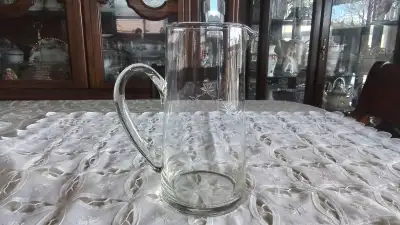 ETCHED CRYSTAL GLASS MARTINI, COCKTAIL, WATER PITCHER, View more