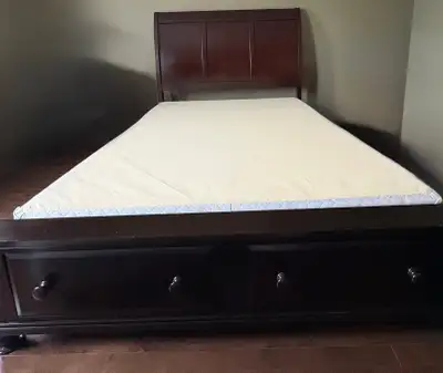 Solid wood queen sized bed (Broyhill) , View more