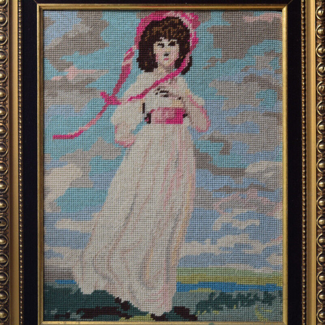 Needlepoint Cross Stitch Point de Croix Pinkie Portrait Picture dans Art et objets de collection  à Ouest de l’Île