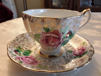 FINE BONE CHINA CUP SAUCER- QUEEN ANNE, ROSES