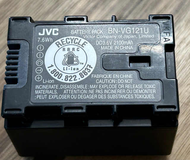 JVC BN-VG121U Battery Pack in Cameras & Camcorders in Cambridge