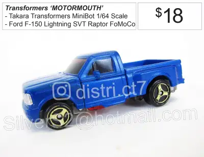 TRANSFORMERS Minibot 'MOTORMOUTH' FORD 1995 F-150 Lightning SVT ------------------------------------...