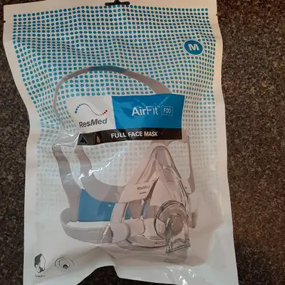 BRAND NEW ADJUSTABLE RESMED AIR- FIT F-20 MED OR LARGE CPAP MASK, View more