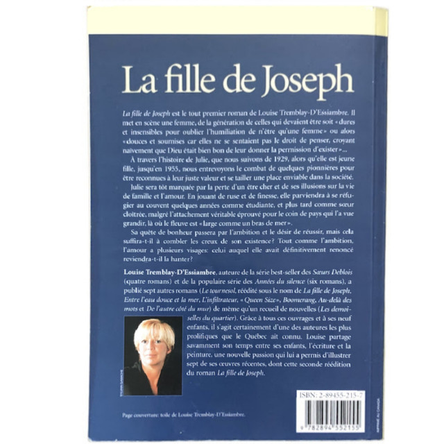 Livre  ''La fille de Joseph'' de Louise Tremblay-D'Essiambre dans Ouvrages de fiction  à Saint-Hyacinthe - Image 2