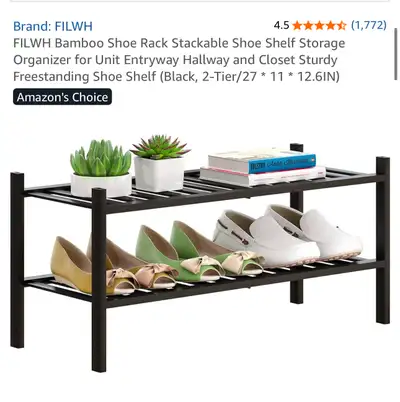 Bamboo Shoe Rack 2 Tier, View more