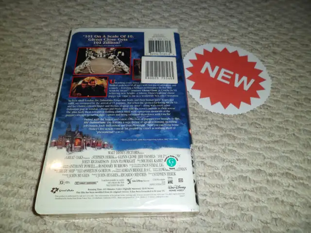 Disney's 101 Dalmatians VHS 1997 Movie NEW SEALED CLAMSHELL Glen in CDs, DVDs & Blu-ray in Markham / York Region - Image 3