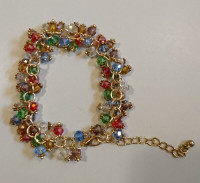 Vintage Beautiful Bracelet Dangling Multi-Colored Beads