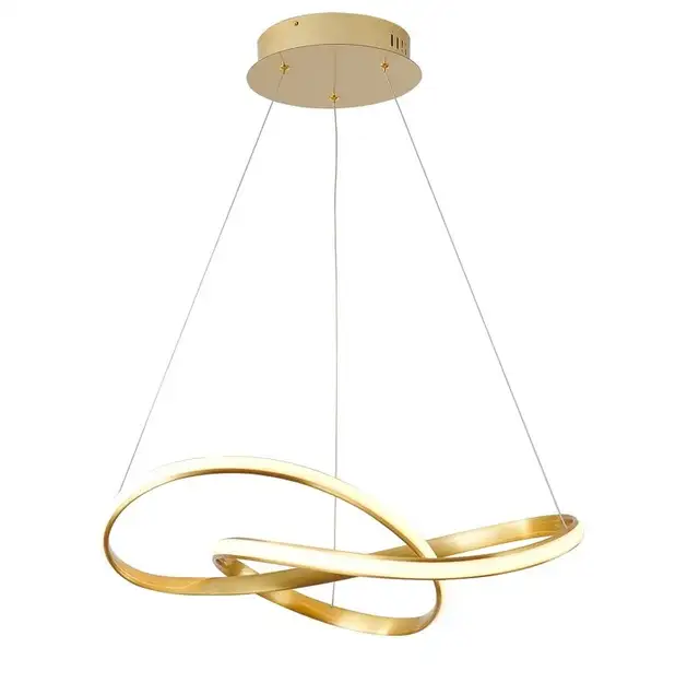 Egremt Gold LED Chandelier With White Acrylic Diffuser in Indoor Lighting & Fans in Ottawa - Image 3