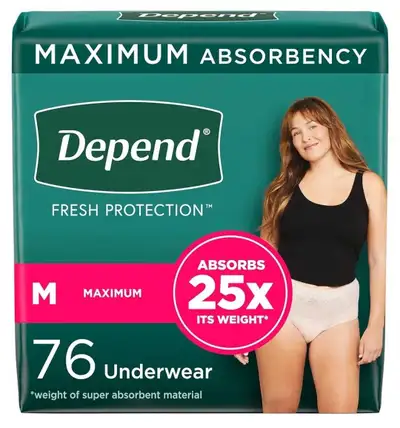 Depend Fresh Protection Maximum Absorbency (formerly Depend Fit Flex) Disposable incontinence underw...