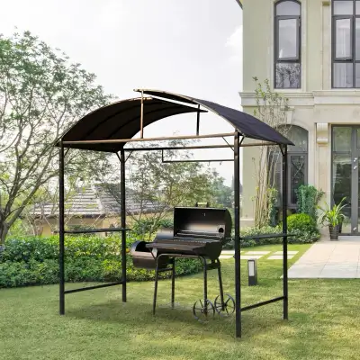  8x4ft BBQ Gazebo Tent Metal Frame Arch Canopy Garden Sunshade, View more