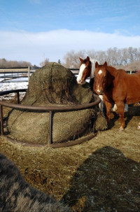 Hay Nets for feeding Round Bales to Horses