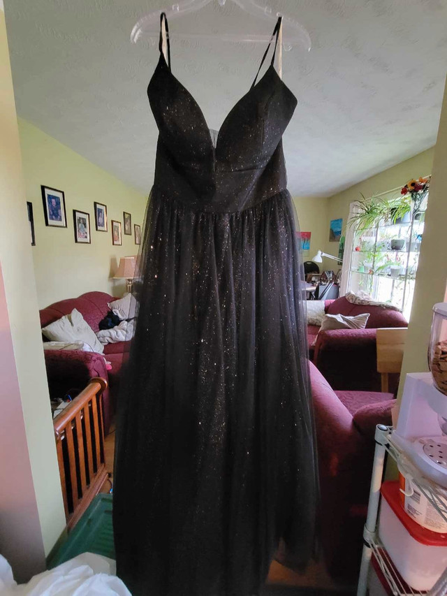 Sparkly Black Prom dress and prom shoes in Women's - Dresses & Skirts in Truro - Image 2