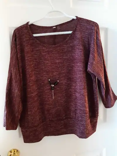 Maroon Long Sleeve Top-M, View more
