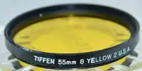 Tiffen 55 mm 8 Yellow 2 Screw-In Filter + Case <USA> <like-NEW>