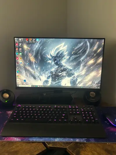 Gaming PC with keyboard/mouse/speakers/monitor, View more