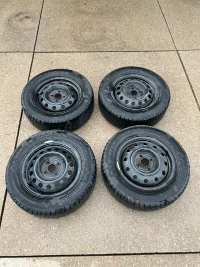 Selling 4 Motomaster winter tires on steel rims. The tires are in great condition, last used in the...