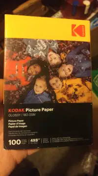 Kodak 100 pack of 4"x6" glossy photo paper. New, unopened. $10