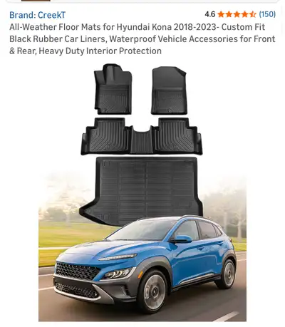 Hyundai Kona All-Weather Floor Mats , View more