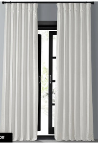 2 *NEW* Dupioni Silk Blackout Curtains - White