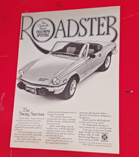 CLASSIC 1976 TRIUMPH SPITFIRE ROASTER ORIGINAL CAR PRINT AD