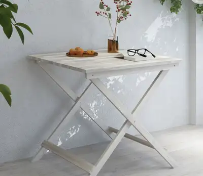 Brand New in Box Interbuild Wood Folding Table, Organic White, View more