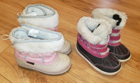 2 pairs of Size 10 toddler winter boots in good used condition
