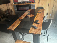 (Priced to sell) Canadian theme epoxy river table 