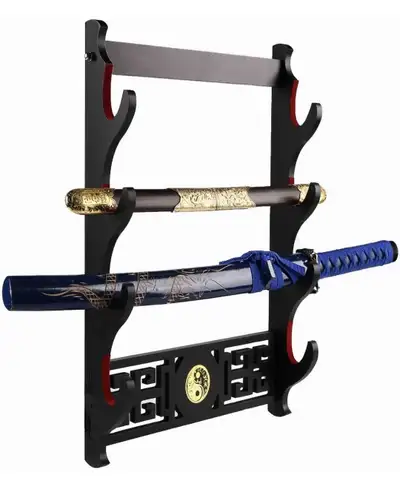 Sword Holder Katana Wall Mount - 4-Tier Tai Chi icon Velvet Pad, View more