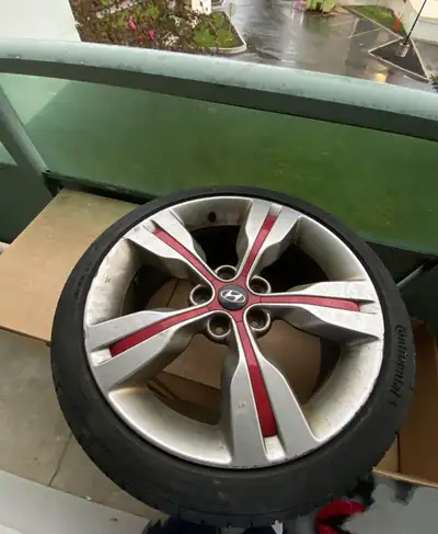 I'm selling a set of Hyundai Veloster all-season tires mounted on rims, size 18 inches, perfect for...