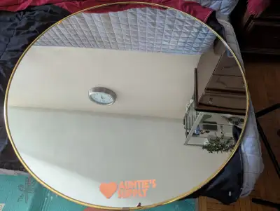 Round Mirror 34 Inch Gold Edge