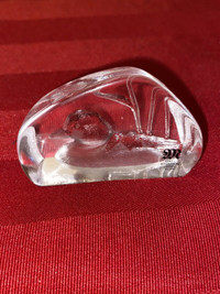 Mats Jonasson Crystal mallard duck paper weight 